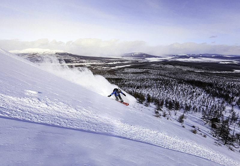 Snowboarding in Mongolia